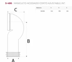 Manguito Inodoro Acodado Corto, Ajustable Interior. (Para Inodoros Con Salida Dual) – S-486.021390 – Jimten