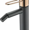 Monomando Bidé Milos Negro Oro Rosa – BDY027-2NOR – Imex
