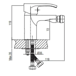 Monomando Bidet Cromo – Salt – AQG