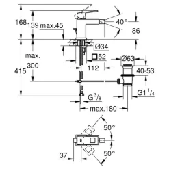 Monomando De Bidé Tamaño S – Eurocube – Grohe