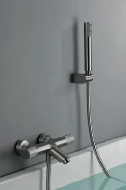 Monomando Kit Baño/ducha Termostático Line Níquel – BTD038-4NQ – Imex