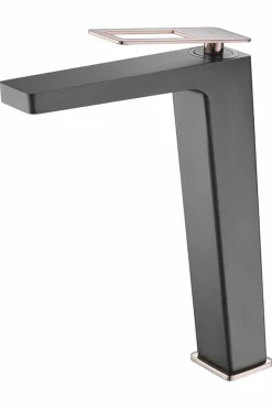 Monomando Lavabo Alto Suecia Negro Oro Rosa – BDC032-3NOR – Imex