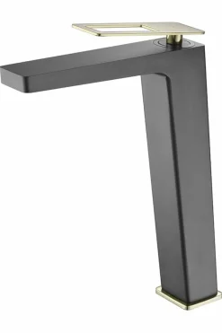 Monomando Lavabo Alto Suecia Negro Oro – BDC032-3NGOLD – Imex