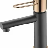 Monomando Lavabo Milos Negro Oro Rosa – BDY027-1NOR – Imex