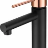 Monomando Lavabo Milos Stick Negro Oro Rosa – BDYS045-1NOR – Imex