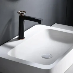 Monomando Lavabo Olimpo Negro Oro Rosa – BDC033-1NOR – Imex
