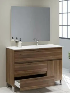 Mueble A Suelo Con 3 Cajones Y 1 Puerta + Encimera SolidCoat Surface Diva – Serie Life – Baños10