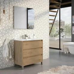 Mueble De Baño A Suelo 3 Cajones + Lavabo – Atenea – Banium