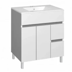 Mueble De Baño A Suelo Baho MATTY Blanco Con 2 Puertas Y 2 Cajones – Gamma – Matty