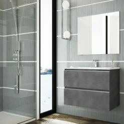 Mueble De Baño Suspendido 2 Cajones + Lavabo – Atlas – Banium