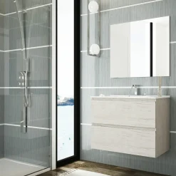 Mueble De Baño Suspendido 2 Cajones + Lavabo – Atlas – Banium