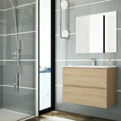 Mueble De Baño Suspendido 2 Cajones + Lavabo – Atlas – Banium