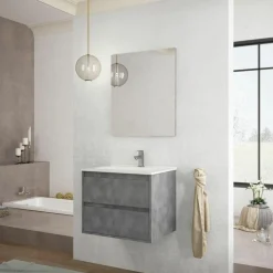 Mueble De Baño Suspendido 2 Cajones + Lavabo – Atenea – Banium