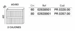 Mueble Suspendido 2 Cajones Con Frontal Recubierto Negro Mate/roble Rústico Y Lavabo Ceramico – Priscille – Muebles Jumar