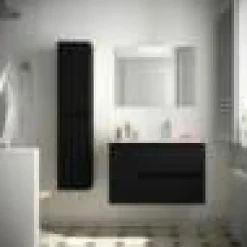 Mueble Suspendido 2 Cajones Y 1 Puerta Con Lavabo 850 Mm Coqueta Izquierda – Noja – Salgar