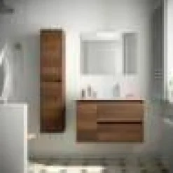 Mueble Suspendido 2 Cajones Y 1 Puerta Con Lavabo 850 Mm Coqueta Izquierda – Noja – Salgar