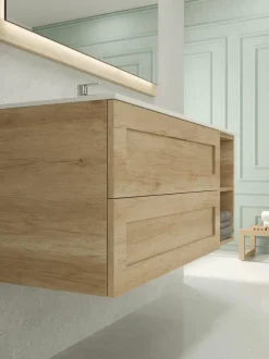 Mueble Suspendido 2 Cajones + Encimera Ceramica Center, Compacto Alta Calidad – Lineal – Urban – Aja