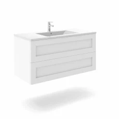 Mueble Suspendido 2 Cajones + Encimera Ceramica Center, Compacto Alta Calidad – Lineal – Urban – Aja