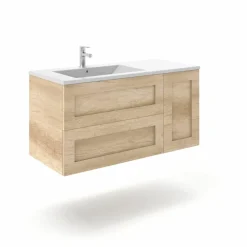 Mueble Suspendido 2 Cajones + Puerta Derecha O Izquierda + Encimera Ceramica Center, Compacto, Alta Calidad – Lineal – Urban – Aja