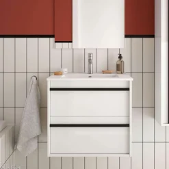 Mueble Suspendido 2 Cajones Y Lavabo De Porcelana – Attila – Salgar