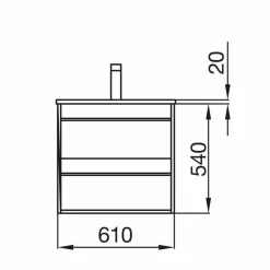 Mueble Suspendido 2 Cajones Y Lavabo De Porcelana – Attila – Salgar