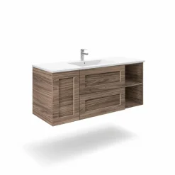 Mueble Suspendido 2 Cajones + Puerta + Estantes Derecha O Izquierda + Encimera Ceramica Center, Compacto, Alta Calidad – Lineal – Urban – Aja