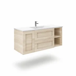 Mueble Suspendido 2 Cajones + Puerta + Estantes Derecha O Izquierda + Encimera Ceramica Center, Compacto, Alta Calidad – Lineal – Urban – Aja