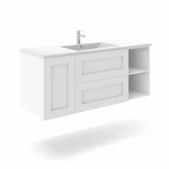 Mueble Suspendido 2 Cajones + Puerta + Estantes Derecha O Izquierda + Encimera Ceramica Center, Compacto, Alta Calidad – Lineal – Urban – Aja