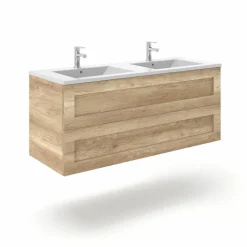 Mueble Suspendido 2 Cajones Compacto + Encimera Ceramica Center Dos Senos, Alta Calidad – Lineal – Urban – Aja