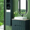 Mueble Suspendido 2 Cajones Frente Fresado De MDF 22 Mm Acabado Antracita + Lavabo Cerámico Grosor 1,7 Cm Blanco Brillo – Nanda – DP Baños