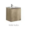 Mueble Suspendido 2 Puertas + Lavabo Ceramico 60 Cm Roble Nudos – Julieta – Muebles Jumar