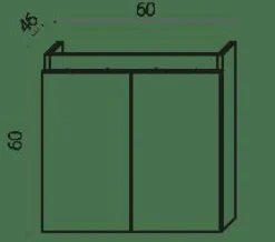 Mueble Suspendido 2 Puertas + Lavabo Ceramico 60 Cm Robre Tiffany – Julieta – Muebles Jumar