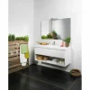 Mueble Suspendido Con 1 Cajón Y 1 Hueco + Encimera SolidCoat Surface Quadra – Serie Life – Baños10
