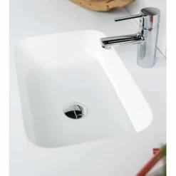 Mueble Suspendido Con 1 Cajón Y 1 Hueco + Encimera SolidCoat Surface Quadra – Serie Life – Baños10