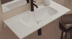 Mueble Suspendido Con Dos Cajones + Encimera SolidCoat Surface Diva – Serie Life – Baños10