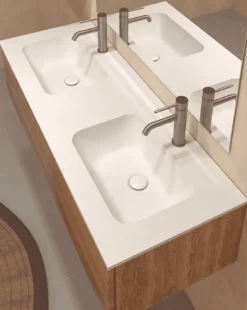 Mueble Suspendido Con Dos Cajones + Encimera SolidCoat Surface Diva – Serie Life – Baños10