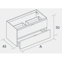 Mueble Suspendido Con Dos Cajones + Encimera SolidCoat Surface Diva – Serie Life – Baños10