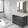 Mueble Suspendido De 2 Cajones Y 1 Puerta + Lavabo Ceramico Flat – Box – Visobath