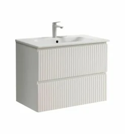 Mueble Suspendido Dos Cajones Y Lavabo Ceramico Blanco – Manhattan – Muebles Jumar