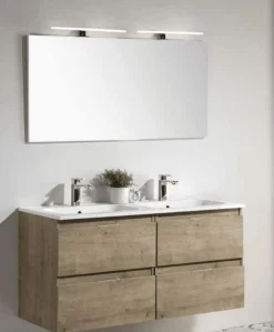 Mueble Suspendido Dos Cajones Y Lavabo Cerámico Roble Nudos – Julieta – Muebles Jumar