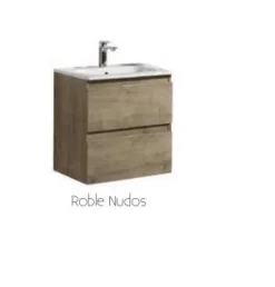 Mueble Suspendido Dos Cajones Y Lavabo Cerámico Roble Nudos – Julieta – Muebles Jumar