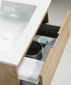 Mueble Suspendido Dos Cajones Y Lavabo Cerámico Blanco Mate – Julieta – Muebles Jumar