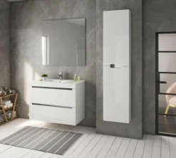 Mueble Suspendido Dos Cajones Y Lavabo Cerámico Extrafino – Loa – Torvisco
