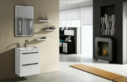 Mueble Suspendido Dos Cajones Y Lavabo Cerámico Extrafino – Loa – Torvisco
