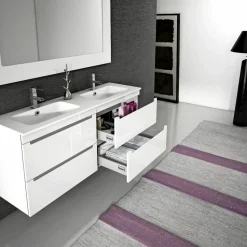 Mueble Suspendido Dos Cajones Y Lavabo Cerámico Extrafino – Loa – Torvisco
