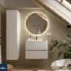 Mueble Suspendido Dos Cajones Con Fondo Reducido Y Lavabo De Porcelana – Fussion Line – Salgar