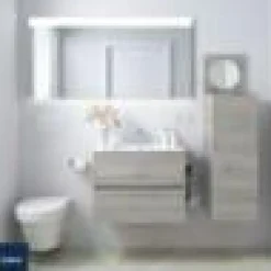 Mueble Suspendido Dos Cajones Con Fondo Reducido Y Lavabo De Porcelana – Fussion Line – Salgar