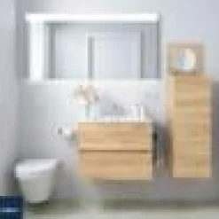 Mueble Suspendido Dos Cajones Con Fondo Reducido Y Lavabo De Porcelana – Fussion Line – Salgar