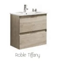 Mueble Suspendido Dos Cajones Y Lavabo Cerámico Roble Tiffany – Julieta – Muebles Jumar