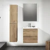 Mueble Suspendido Dos Cajones Y Lavabo Ceramico Roble Rústico – City – Muebles Jumar